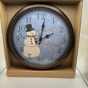 Kirklands Snowman Musical Caroling Clock Plays 12 Songs‎ Every Hour NewInBox